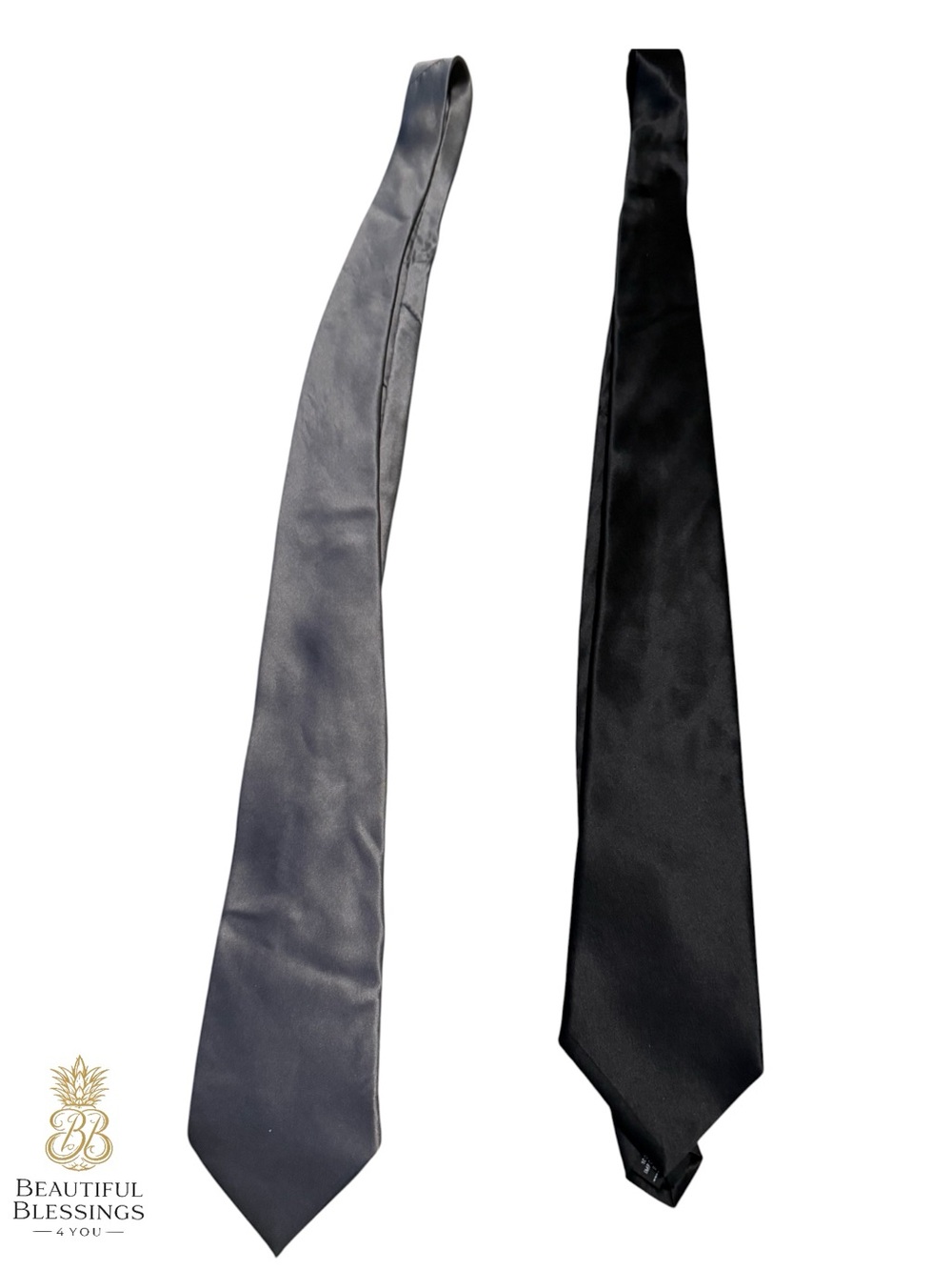 Stafford 100% Silk Skinny Neck Ties Made in the USA Black Gray Formal Bundle